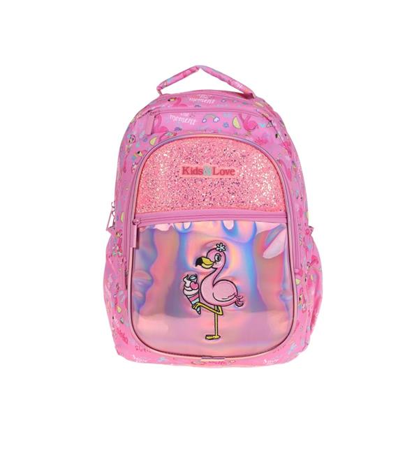 Kaukko Kİds&Love Sırt Çantası Aynalı Taşlı Flamıngo L5095