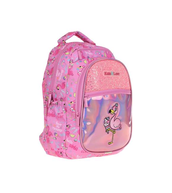Kaukko Kİds&Love Sırt Çantası Aynalı Taşlı Flamıngo L5095