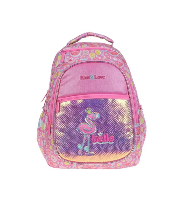 Kaukko Kids&Love Sırt Çantası Aynalı Simli Flamingo L5098