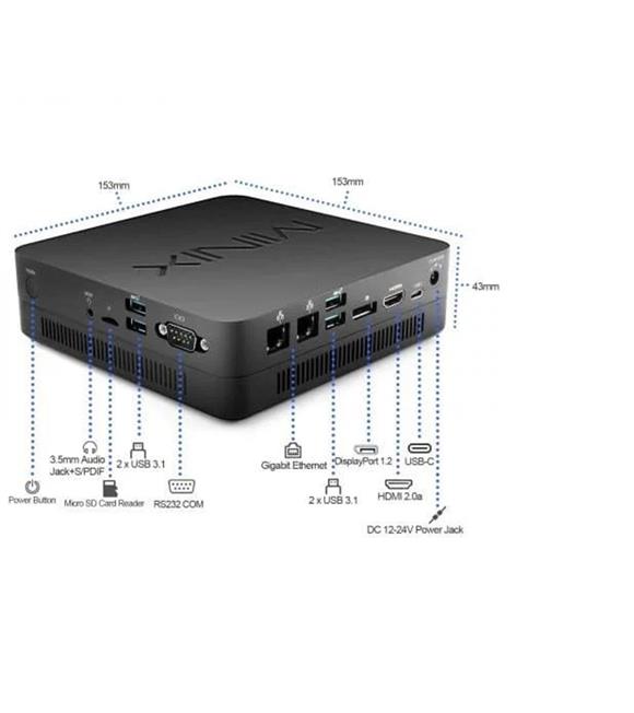 Minix Ngc-5U Mini Pc Intel Core i5-8279U 8GB-256 GB Ubunru Mini Masaüstü Bilgisayar