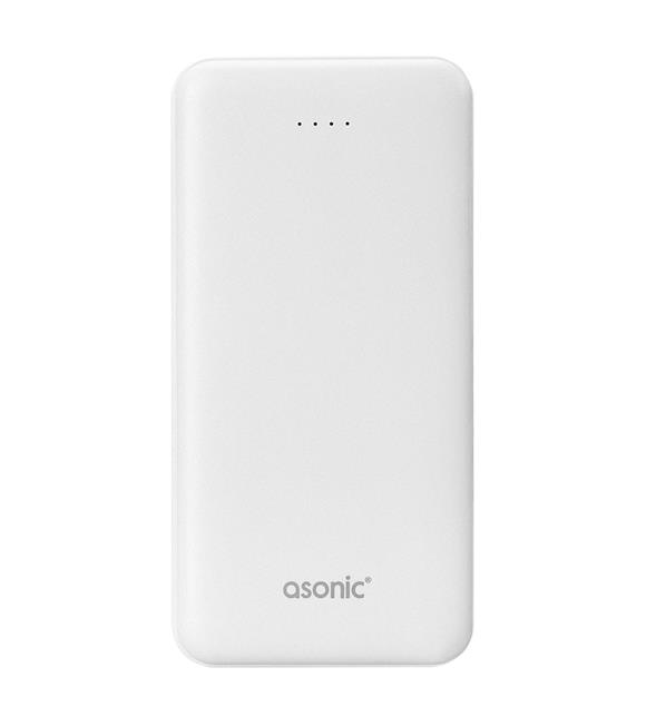 Asonic AS-P10 10000mAh 2-USB Output Powerbank Beyaz Taşınabilir Pil Şarj Cihazı