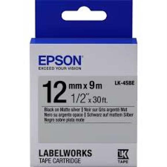 Epson LK-4TBN Şeffaf Üzeri Siyah 12mm 9Metre Etiket