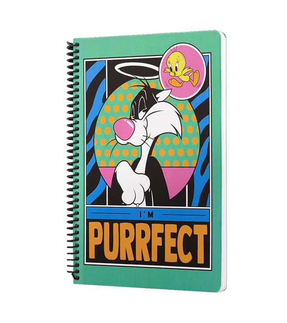 Mabbels Spiralli Defter Looney Tunes Im Perrfect Yeşil 80 YP 17x24 DFT-388630