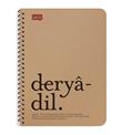 Lugat365 Kraft Kap.Spr Defter Derya 16x22 80 YP Çizgili 500216-99