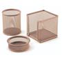 Mas Masa Seti Ataşlık-Kağıtlık-Kalemlik 3 LÜ Metal Perforeli Rose Gold 505
