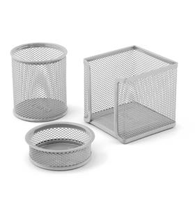 Mas Masa Seti Ataşlık-Kağıtlık-Kalemlik 3 LÜ Metal Perforeli Silver 505