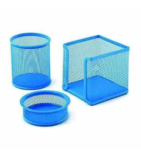 Mimaks Masa Seti Ataşlık-Kağıtlık-Kalemlik 3 LÜ Metal Perforeli Turkuaz MS-3