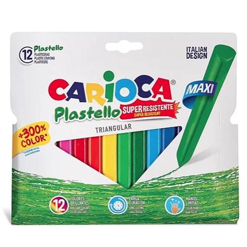 Carioca Pastel Boya Jumbo Üçgen Elle. Kir. Yıkanabilir 12 Li 42671 Okula Dönüş Kampanyası Boya Gereçleri