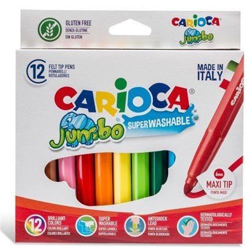 Carioca Keçeli Boya Kal Jumbo Süper Yıkanabilir 12 Li 40569 Okula Dönüş Kampanyası Boya Gereçleri
