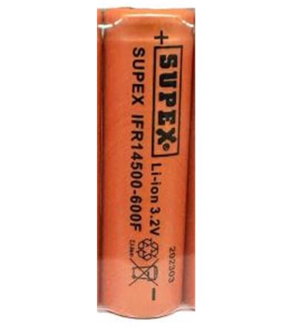 Supex IFR14500-600F 3.2V Düz Kafa LifePo4 Pil Akü ve Akü Şarj Cihazları
