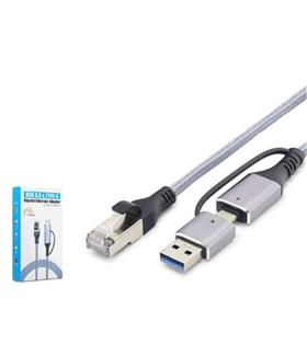 Nodar HADRON HDX7876 USB Type C 3.0 Ethernet Adaptör Gigabit Gri Bilgisayar