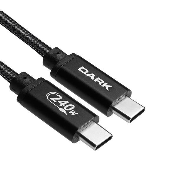 Dark 50cm USB Type-C 240W PD Ultra Hızlı Şarj ve 480Mbps Örgülü Kablo