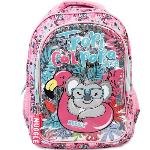 Muggle Okul Çantası Tropikal Pradice Pembe Mu-8904 Okula Dönüş 2026 — Çanta, Defter, Kalem Ve Matara İndirimleri