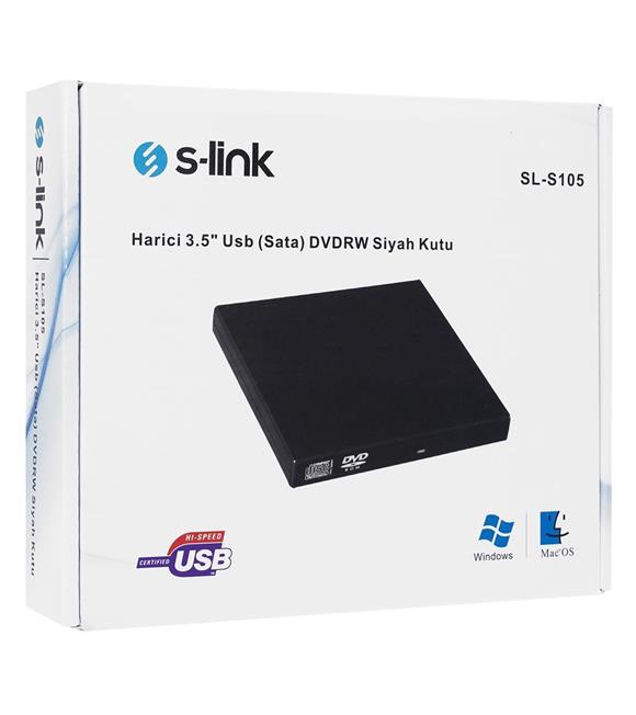 S-link SL-S105 Harici Usb (Sata) DVDRW Siyah Kutu CD-DVD Aksesuarları