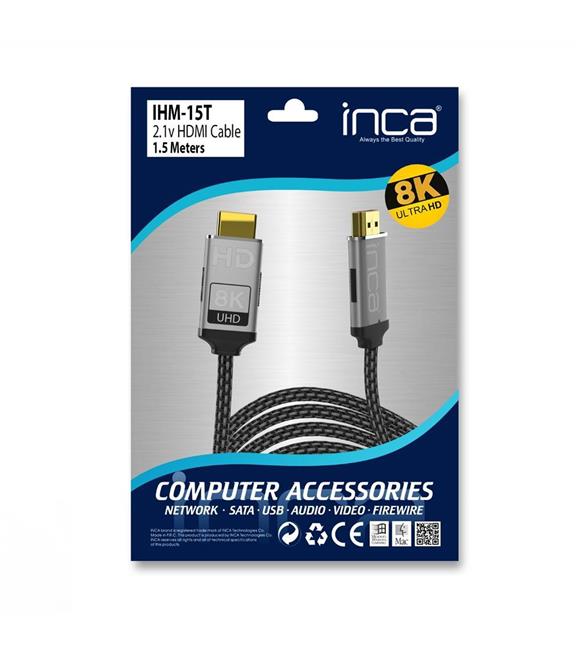 İnca Inca IHM-3T 3m HDMI TO HDMI 8K 2.1V Kablo Bilgisayar Kabloları