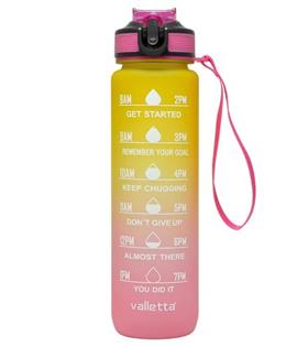 Valletta VLT1246 Fofana Bpa Içermez Motivasyonel Su Matarası 900ML Pembe