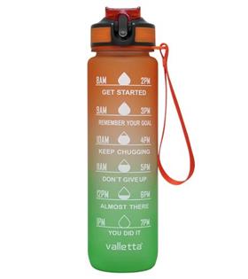 Valletta VLT1240 Fofana Motivasyonlu Su Matarası 900Ml Turuncu