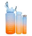 Valletta VLT1288 Eldorado 3lü Set Motivasyonel Su Matarası Mavi Bez(2000ml-750ml-300ml)