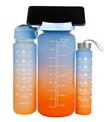 Valletta VLT1288 Eldorado 3lü Set Motivasyonel Su Matarası Mavi Bez(2000ml-750ml-300ml)_1)