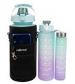 Valletta VLT1282 Eldorado 3lü Set Motivasyonel Su Matarası Yeşil Çanta(2000ml-750ml-300ml)