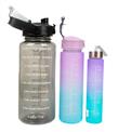 Valletta VLT1296 Figo 3lü Set Motivasyonel Su Matarası Siyah(2000ml-750ml-300ml)