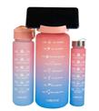 Valletta VLT1294 Eldorado 3lü Set Motivasyonel Su Matarası Pembe(2000ml-750ml-300ml)Çantalı_1)