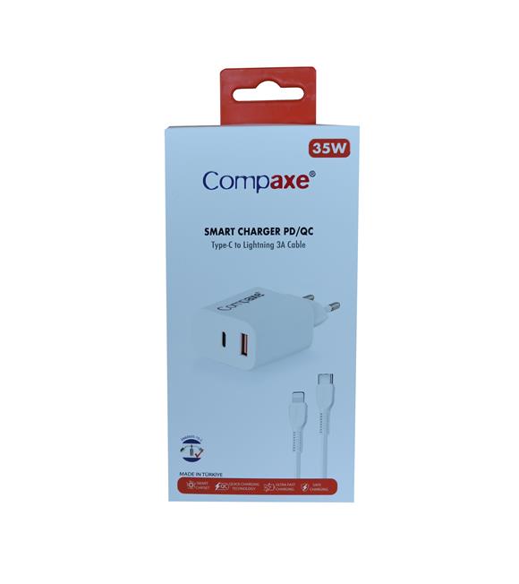 Compaxe CTA-350TI 35W 5V 3A PD-QC+ Type-C To Lightning Şarj Kablosu