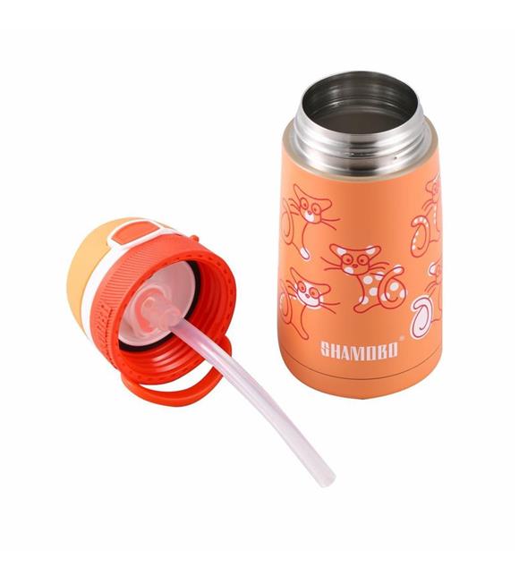 Vagonlife VGN2051 Shamobo 350ml Turuncu Pipetli Çelik Matara