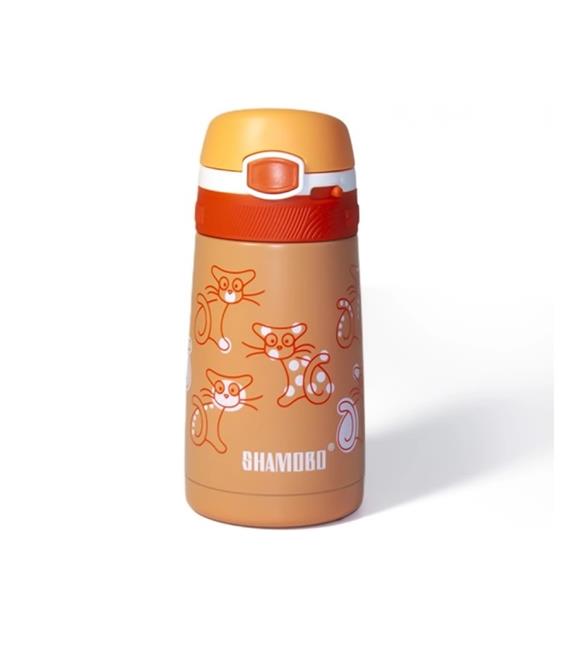 Vagonlife VGN2051 Shamobo 350ml Turuncu Pipetli Çelik Matara