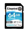 Kingston SDG3-64GB 64GB SDXC Canvas Go Plus 170R C10 UHS-I U3 V30 Hafıza Kartı