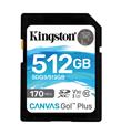 Kingston SDG3-512GB 512GB SDXC Canvas Go Plus 170R C10 UHS-I U3 V30 Hafıza Kartı