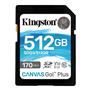 Kingston SDG3-512GB 512GB SDXC Canvas Go Plus 170R C10 UHS-I U3 V30 Hafıza Kartı