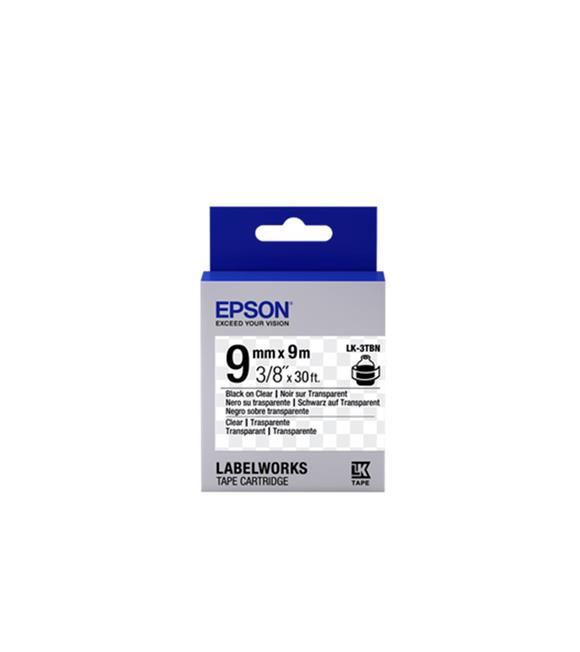 Epson LK-3TBN Şeffaf Üzeri Siyah 9mm 9Metre Etiket