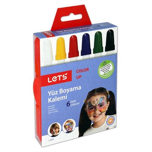 Lets Yüz Boyası Çevirmeli 6 Renk L-6806 Okula Dönüş Kampanyası Boya Gereçleri
