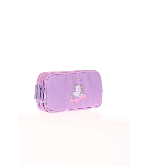 Kaukko Kıds&love L8110 3 Bölmeli Kalem Çantası Flat Unıcorn