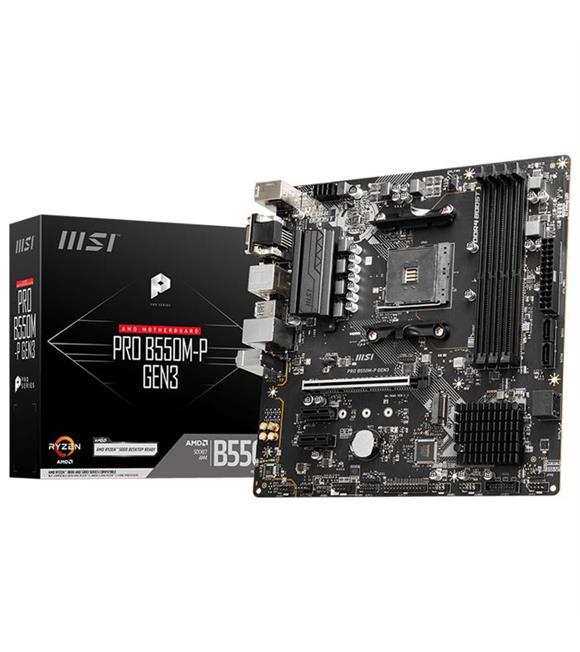 Msi Pro B550M-P GEN3 AMD B550 Soket AM4 DDR4 4400(OC)MHz mATX Gaming (Oyuncu) Anakart