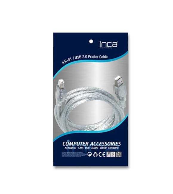 Inca IPR-01T 1.5 mt Usb Yazıcı Kablosu Şeffaf