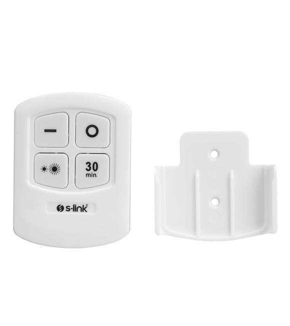 S-link SL-6146S 3W Zaman Ayarlı Uzaktan Kumandalı Yapışkanlı 3Lu Kablosuz Pilli Led Lamba