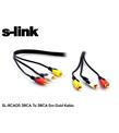 S-link SL-RCA05 3RCA To 3RCA 5m Gold Kablo