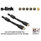S-link SLX-2770 HDMI TO HDMI 70m Çift Filtre+Çipsetli+Kor.Kılıf 1.4 Ver. 3D Kablo