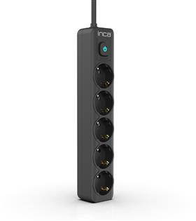 INCA IPW-44SY 5li Akım Korumalı Led Tuşlu Priz 1,5Mt Siyah