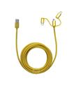 Frisby FA-7556UC Örgülü 3mt USB Data - Şarj Kablo (iOS-Android-Type-C) Sarı Kategori Dışı