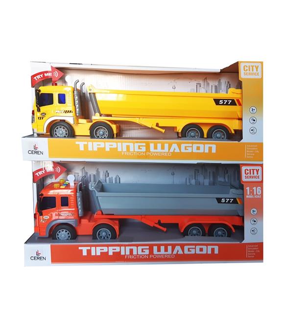 Ctoy Işıklı Sesli Ve Sürtmeli Damperli Kamyon 1:16 (2 Asorti) WY577A/B