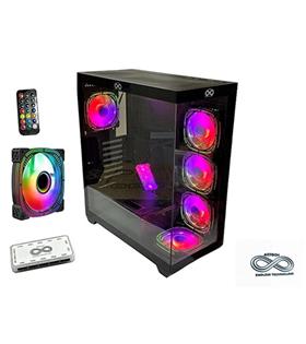 AZTECH AZT101 B 5 x RGB Fan Uzakdan Kumanda Siyah Akvaryum Gamin Kasa Temper Cam , RGB Switch
