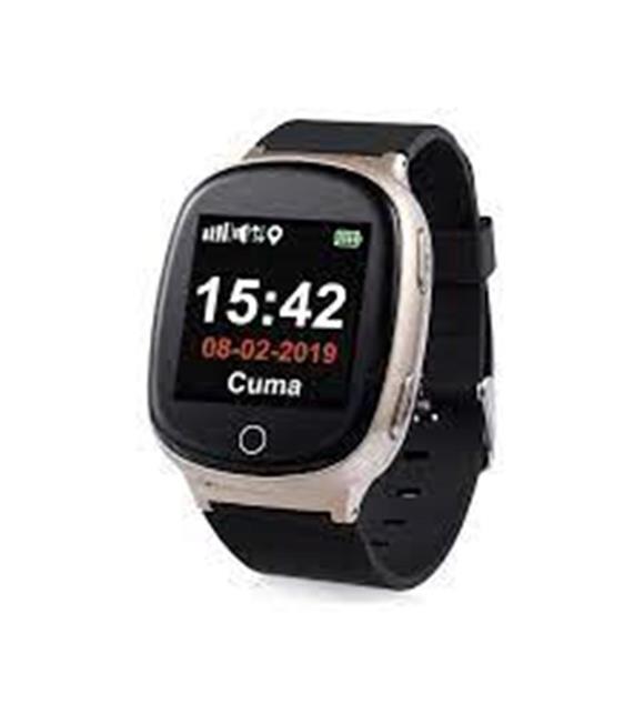 T Smart S3 GPS Senior Watch Siyah Akıllı Yetişkin Saati Alzheimer