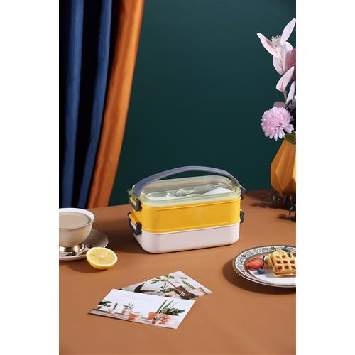 Vagon Life Vagonlife XC-462 1400ml Sarı Çelik Saklama Kabı Okula Dönüş Kampanyası Saklama Kapları