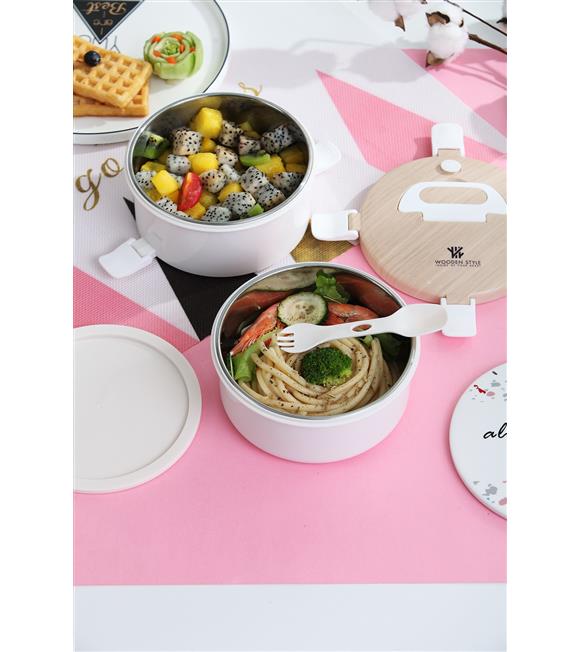 Vagonlife WS-008 1600ml Pembe Çelik Saklama Kabı