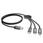 S-link SL-CP110 1m 2A MicroUSB+Lightning+TypeC 3 in 1 LED Logolu Şarj Kablosu