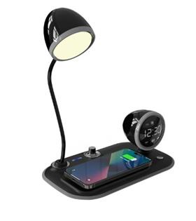 S-link SL-CW21 Siyah Telefon Uyumlu Fast Şarj 15W Ayarlanabilir Led Işıklı  Masa Lambası