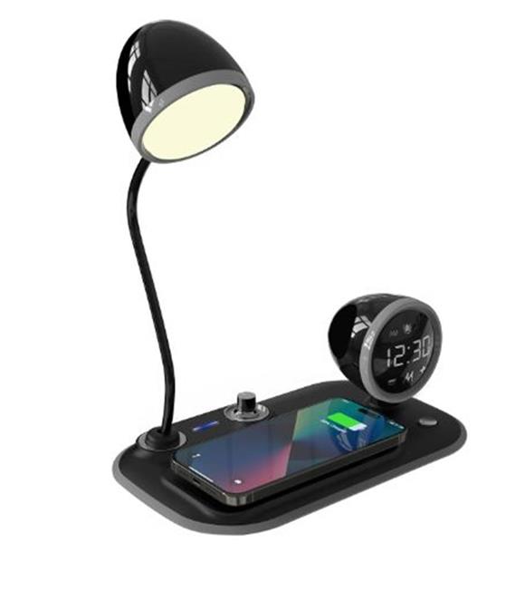 S-link SL-CW21 Siyah Telefon Uyumlu Fast Şarj 15W Ayarlanabilir Led Işıklı Masa Lambası